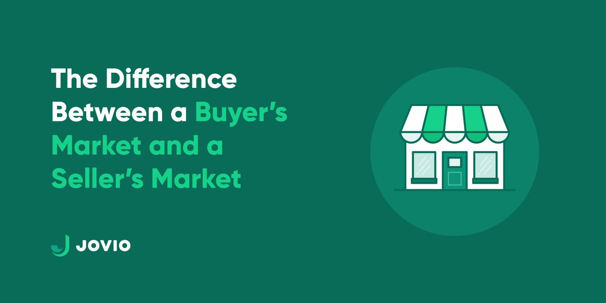 jovio's tweet photo. Not sure if you're in a buyer’s market or a seller’s market? We're breaking down the definition of both types of markets, what causes each, and how to navigate them as a buyer and a seller. Read more: https://t.co/0k5rA0WIrL https://t.co/X6xLCDK3GU