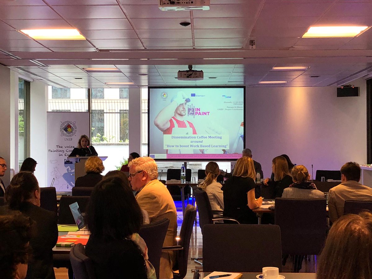 InPaintProject's tweet image. Great success for the IN PAINT Event hosted yesterday by SMEunited. The EU Commission and participants discussed on the importance of the Erasmus+ to support WBL. 
Thank you for taking part to this important event, crucial for our project and its sustainability in an EUdimension!