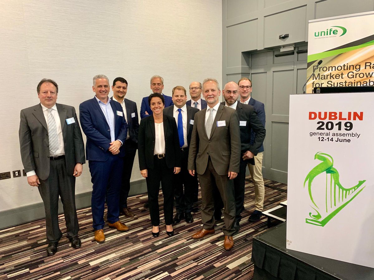 UNIFE's tweet photo. Welcome to the 9 New Members of the UNIFE family: @DutchAnalytics
#Elcowire Rail @Ivm_tech @weareKONUX @Leonardo_live #RideOnTrack @stimiofr #Triorail #WENZEL Elektronik ๐ย #EuropeanRailSupplyIndustry #UNIFEGA2019 #Dublin ๐ฎ๐ช https://t.co/7I85vwsOU5
