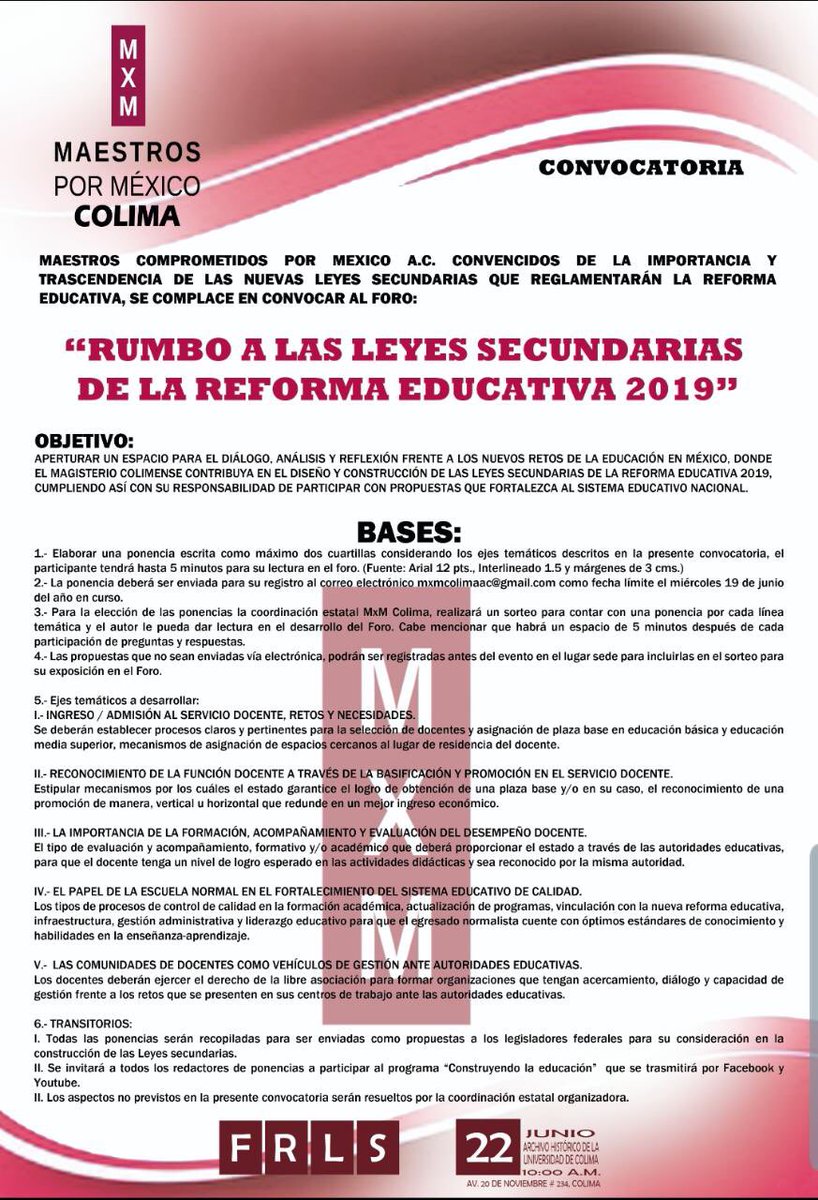 ColimaMxM's tweet photo. NUESTRO TIEMPO ES HOY. 
#PorLaEducacion
#LeyesSecundarias
#SoyMxM
#MxMColima 
@MorentinIvan @MxMJal @PorMaestros @mxmmichoacan @ColimaProni @JuanManuelMace5 @iriam_i @ https://t.co/a5w5HEAnhH