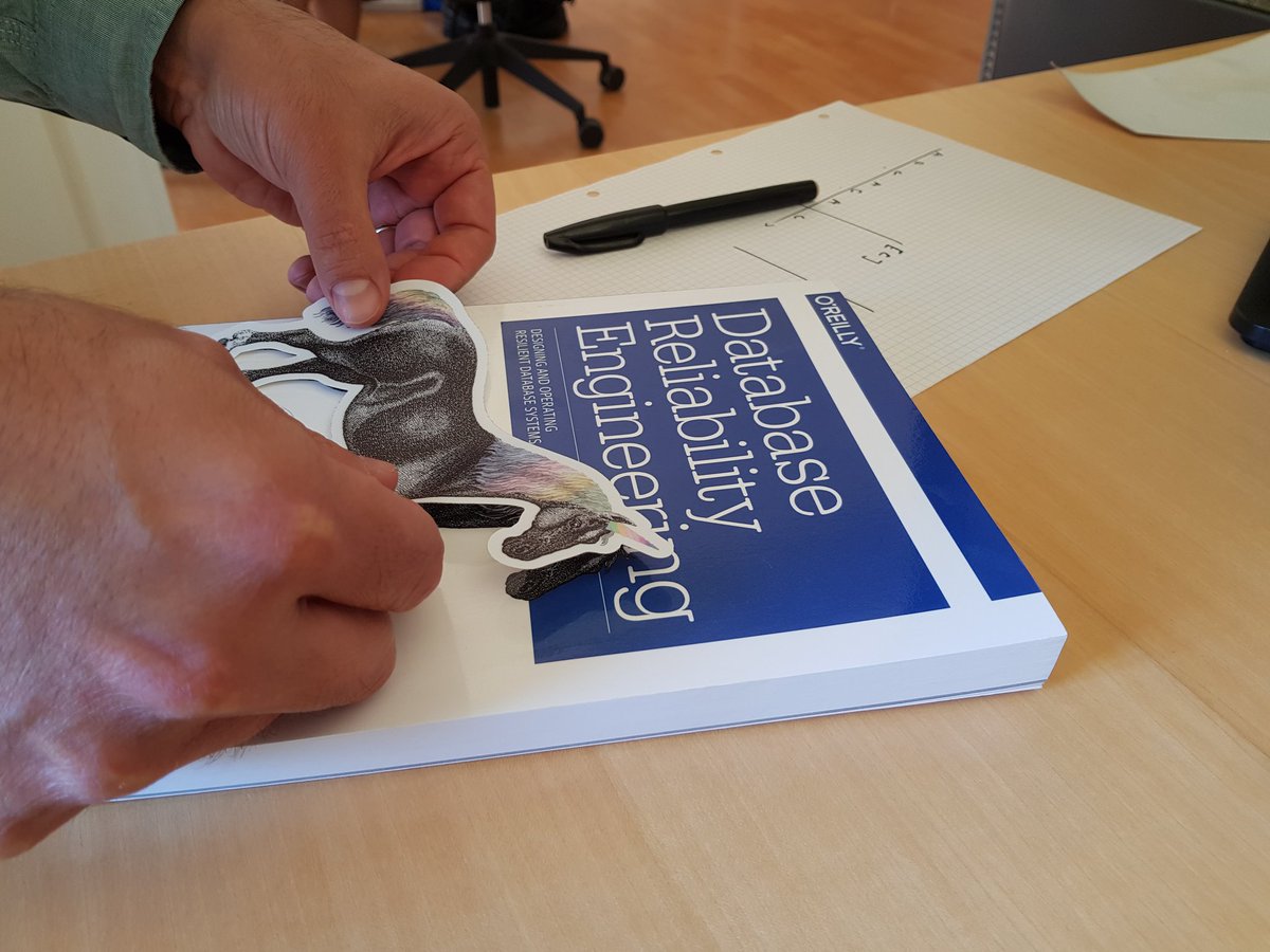 Our last duty as Jazoon Bern 2018 organizers: Fixing 'the' book cover 😎 Thanks <a href="/mipsytipsy/">Charity Majors</a> for the sticker! #jazoon #devops #developer #conference pic.x.com/5VqNCZIEpr