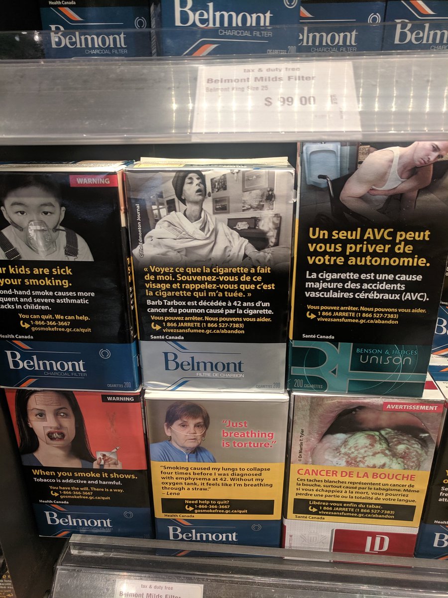 duty free cigarettes canada In the duty free shop at the #Toronto airport, cartons of #cigarettes have  these lovely images printed on the box