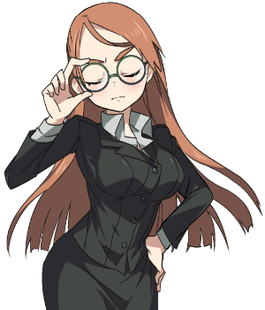 アリシアのデザイン気に入ってるんですよね でこ出し丸眼鏡巨乳スーツ太眉という大好 あきと七つの Illustratorのイラスト