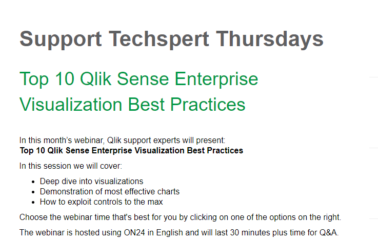 qlik's tweet photo. Learn the Top 10 Qlik Sense Enterprise Visualization Best Practices during June's #Techspert Webinar. Tune in 6/20 at 5pm EST https://t.co/5G5RjhJKEW #QlikSupport https://t.co/0JERj8YwBL