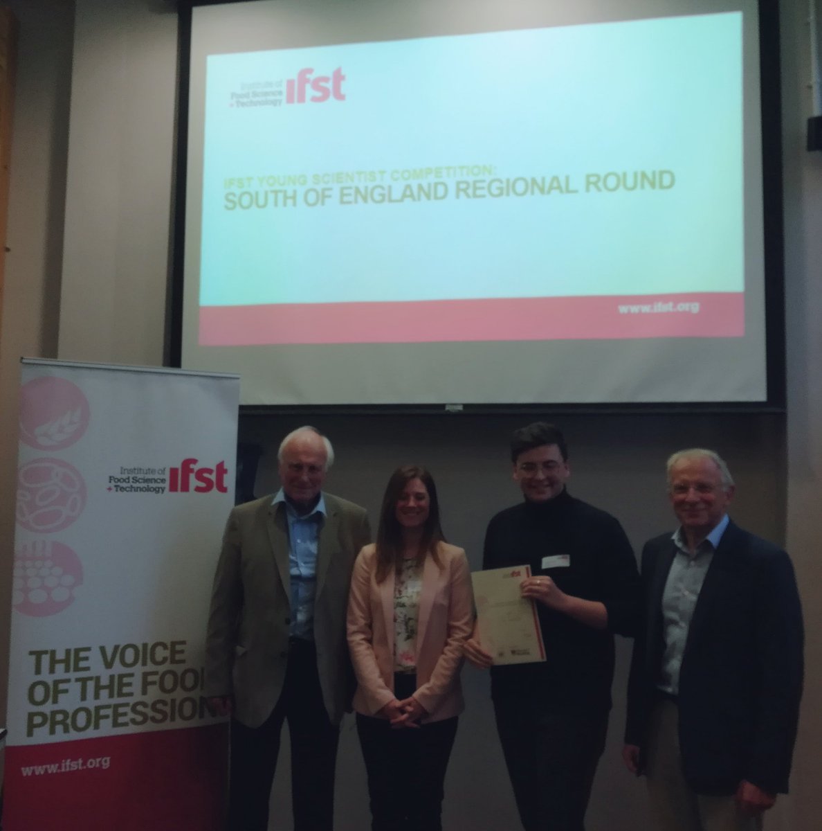 ifstnews's tweet photo. Many congratulations to the winners of #IFSTYoungScientist South of England Regional Round:
1st: Alice Nield (@UniofReading)
2nd: Jake Greenhalgh (@covcampus)
3rd: Alice Pontin (@UniofReading) https://t.co/0EMw50N2IP
