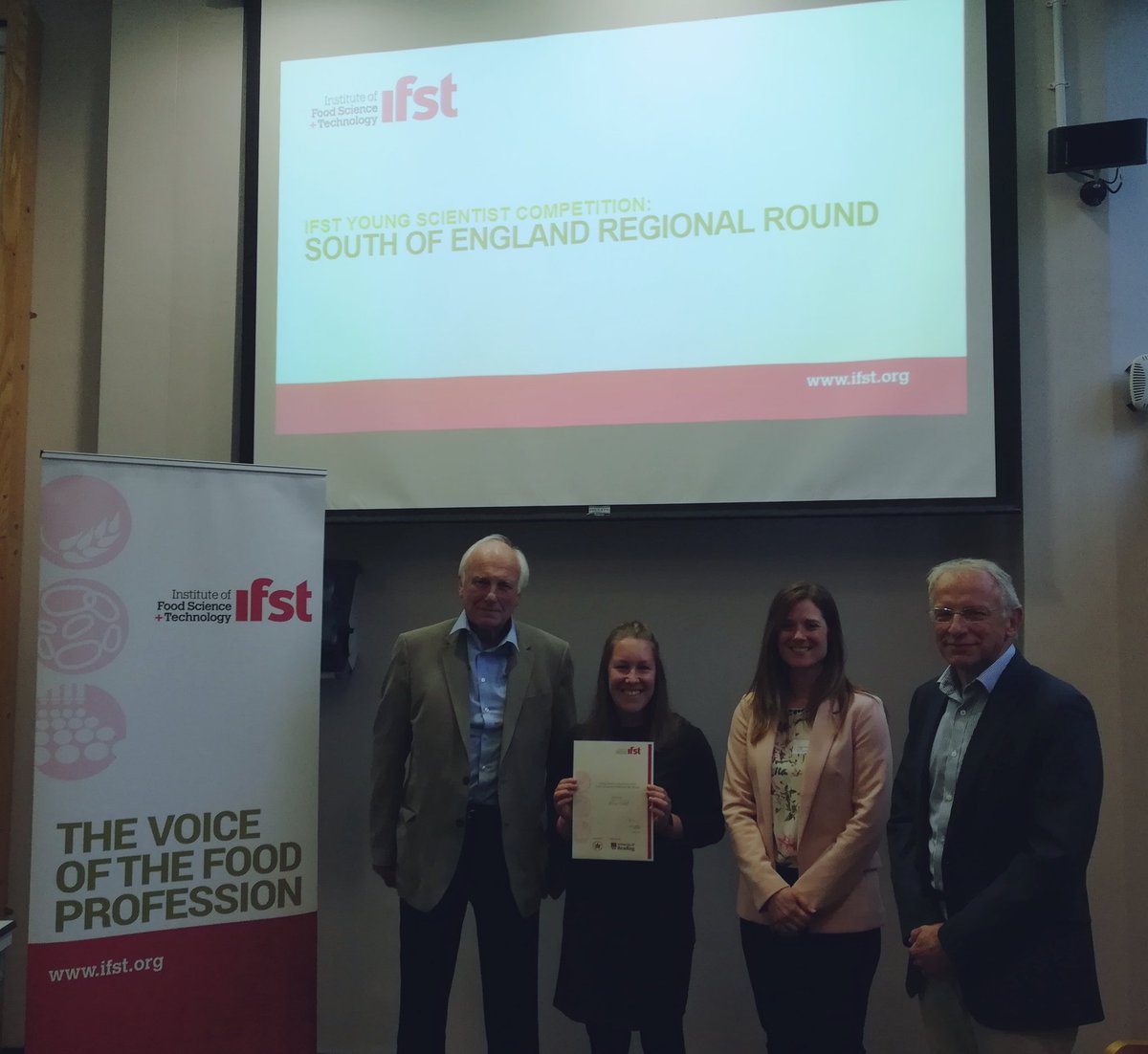 ifstnews's tweet photo. Many congratulations to the winners of #IFSTYoungScientist South of England Regional Round:
1st: Alice Nield (@UniofReading)
2nd: Jake Greenhalgh (@covcampus)
3rd: Alice Pontin (@UniofReading) https://t.co/0EMw50N2IP