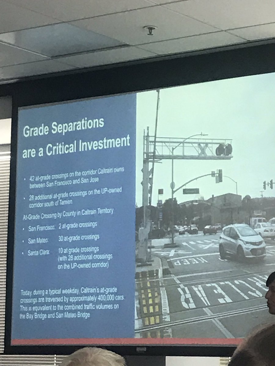 Thank you Casey Fromson w/ @Caltrain for the Business Plan overview - investing in grade separation, electrifying, increasing ridership, & making regional connections #futureoftransit #transitprojects 🚎🚊