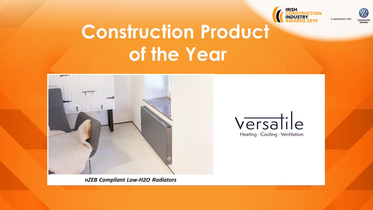 ICIAwards's tweet image. Congratulations to nZEB Compliant Low-H2O Radiators - @VersatileEng on winning Construction Product of the Year! #ICIAwards