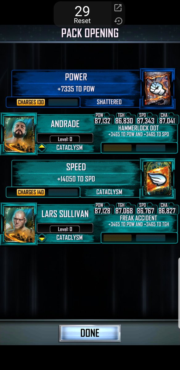 gavsc2's tweet photo. Quest rewards went OK... #WWESuperCard https://t.co/hhjx5WpdfZ