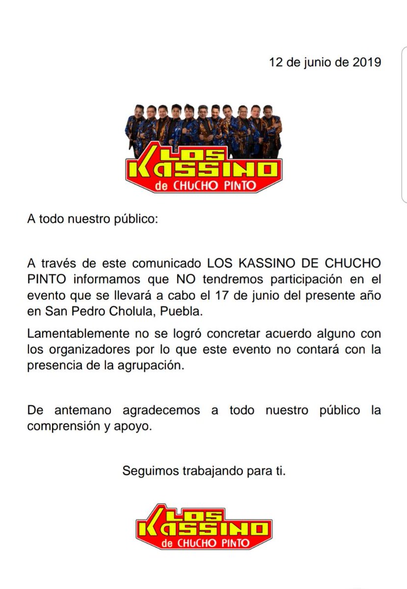loskassino's tweet photo. ¡ ¡ATENTO COMUNICADO ! ! https://t.co/R83OgnB0w5