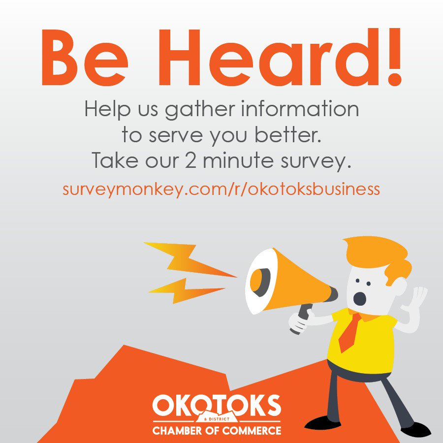 BVC_Regional's tweet photo. The @OkotoksChamber is looking to gather information so they can better serve their membership and overall business community in Okotoks. 
If you live, work or do business in this community, please participate! #okotoks #business #chamberofcommerce
 https://t.co/9C88TRUkaP https://t.co/xWpxVGj9GV
