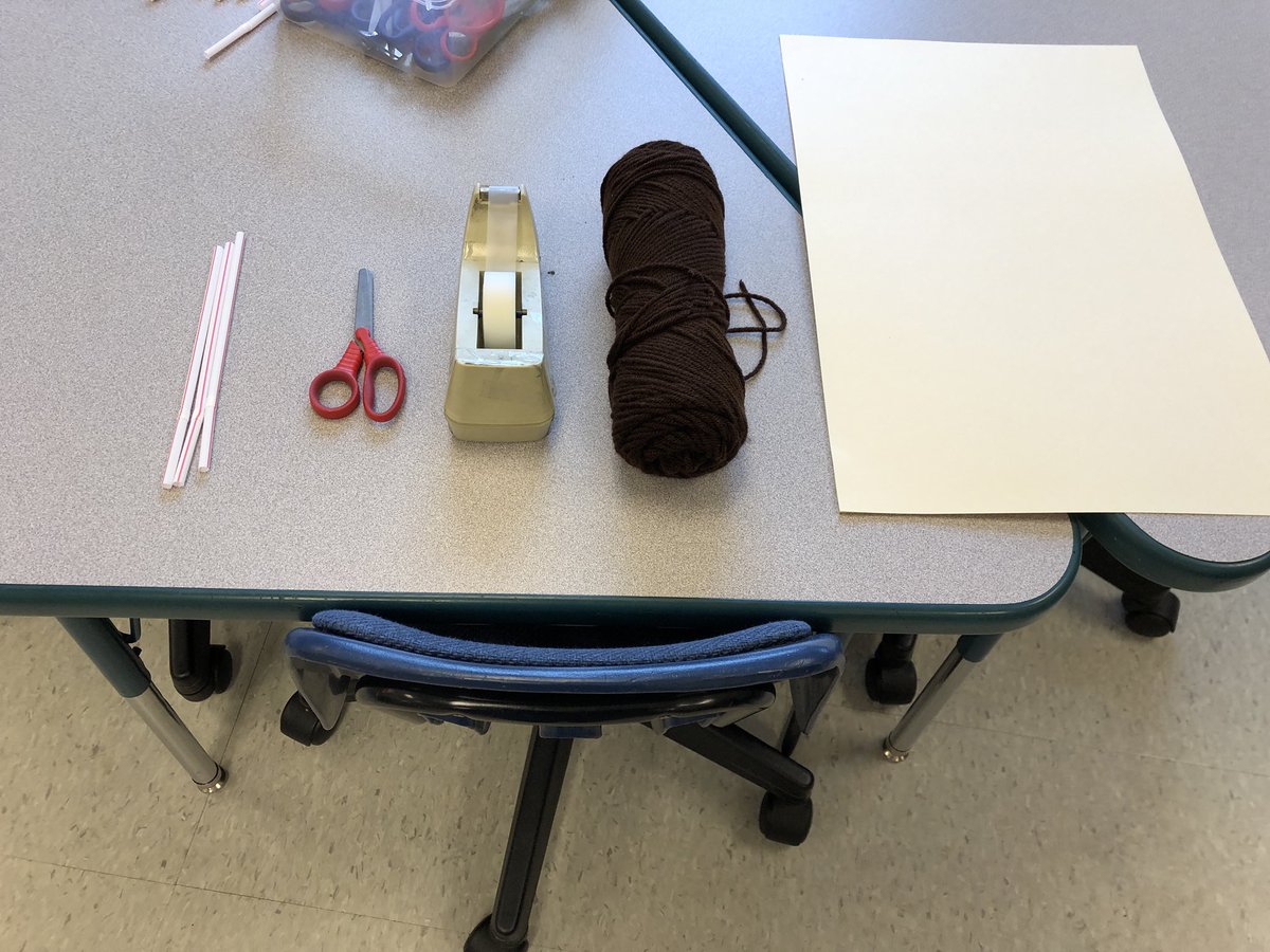 JenHanssen's tweet photo. What do you do with 3 straws, 1 pair of scissors, tape, yarn, paper and a pencil? You partner with a peer and create a robotic hand, that’s what you do! #teamwork #EastPennProud #wescelebrates #STEAMactivities #perserverance https://t.co/DK67yPNFnf