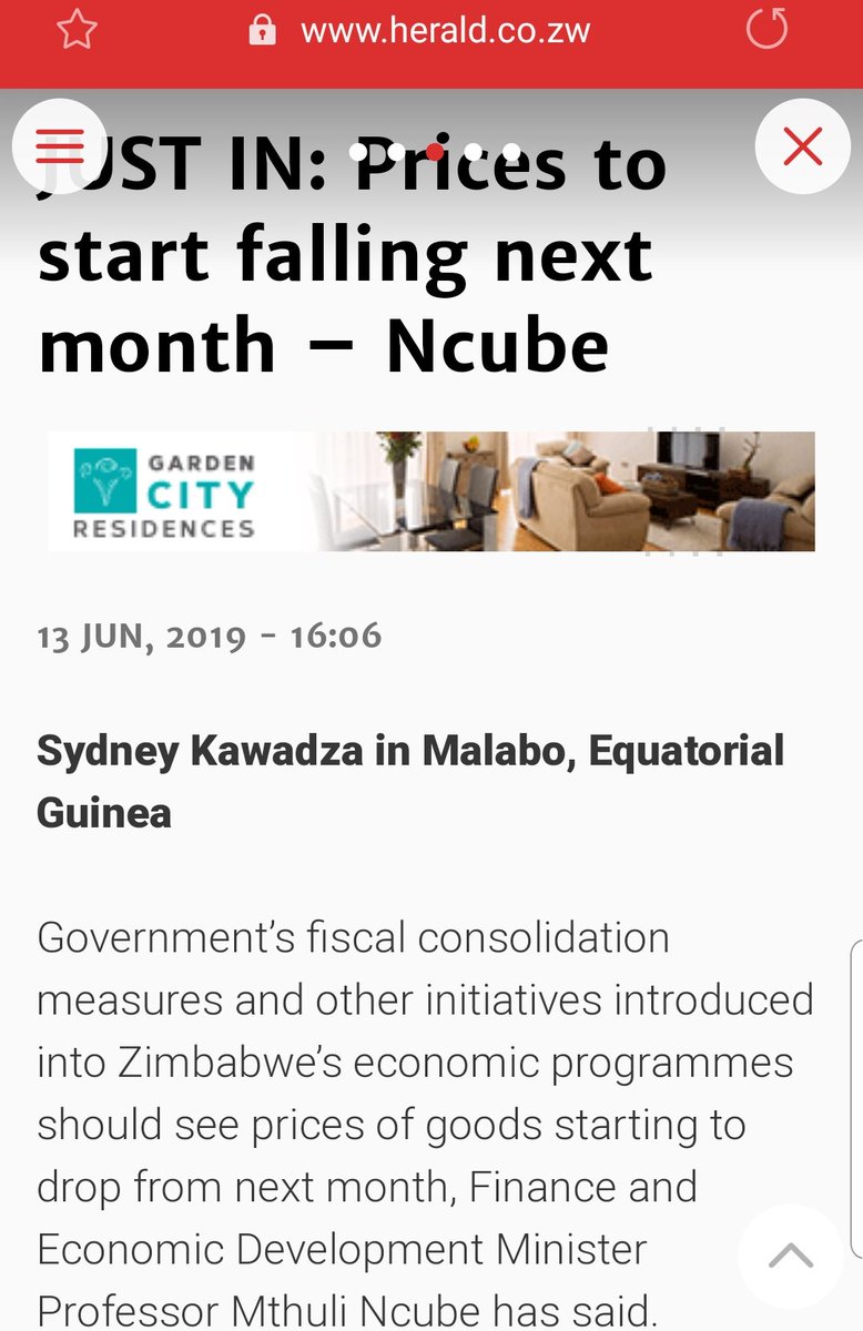 ProfJNMoyo's tweet photo. "PRICES TO START FALLING NEXT MONTH", says Mthuli Ncube 
@HeraldZimbabwe 13 June 2019

It seems @MthuliNcube is confused about who will start falling next month!

https://t.co/fv8mUC4oHi https://t.co/hDxAuQZd3s