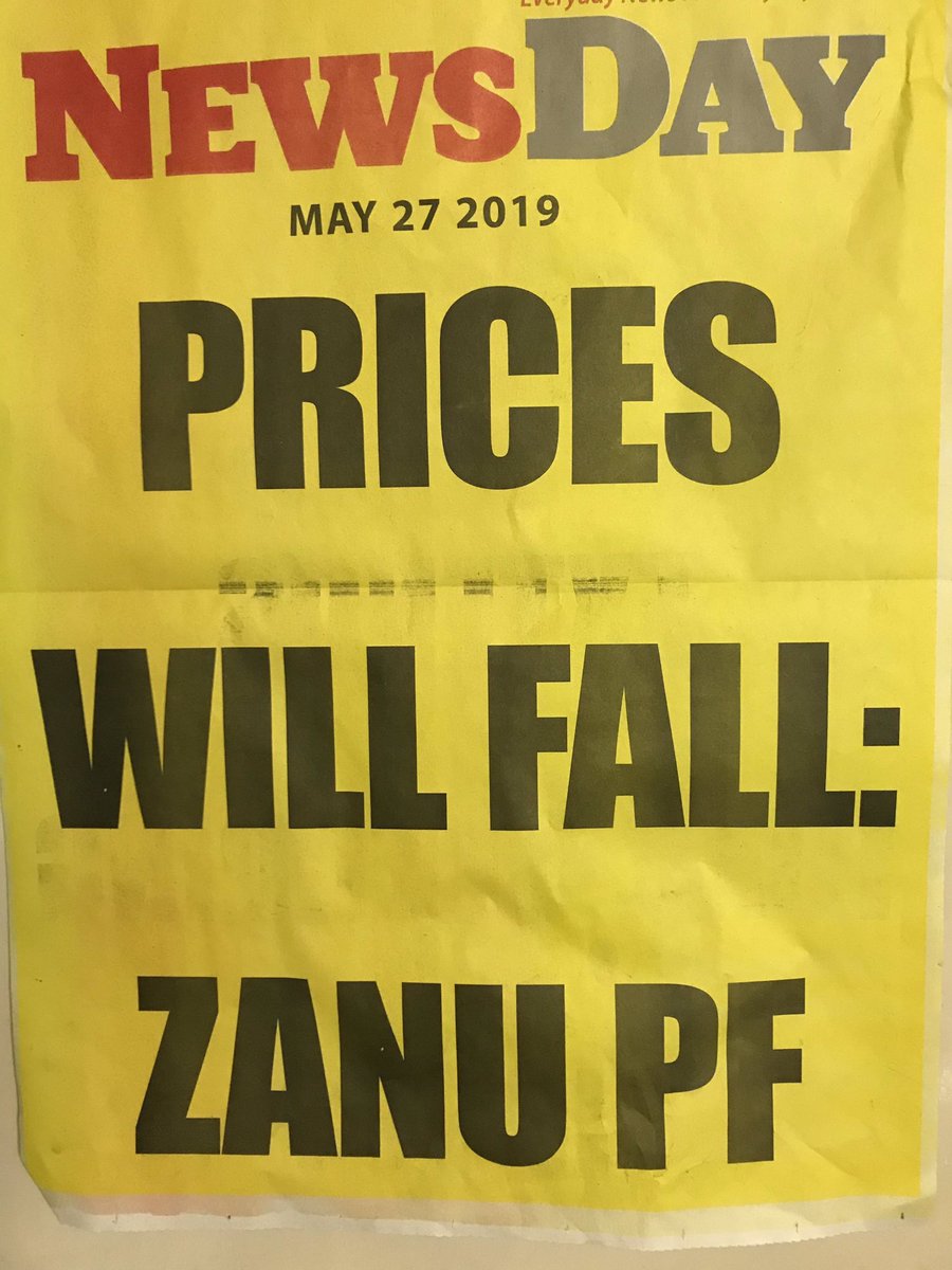 ProfJNMoyo's tweet photo. "PRICES TO START FALLING NEXT MONTH", says Mthuli Ncube 
@HeraldZimbabwe 13 June 2019

It seems @MthuliNcube is confused about who will start falling next month!

https://t.co/fv8mUC4oHi https://t.co/hDxAuQZd3s