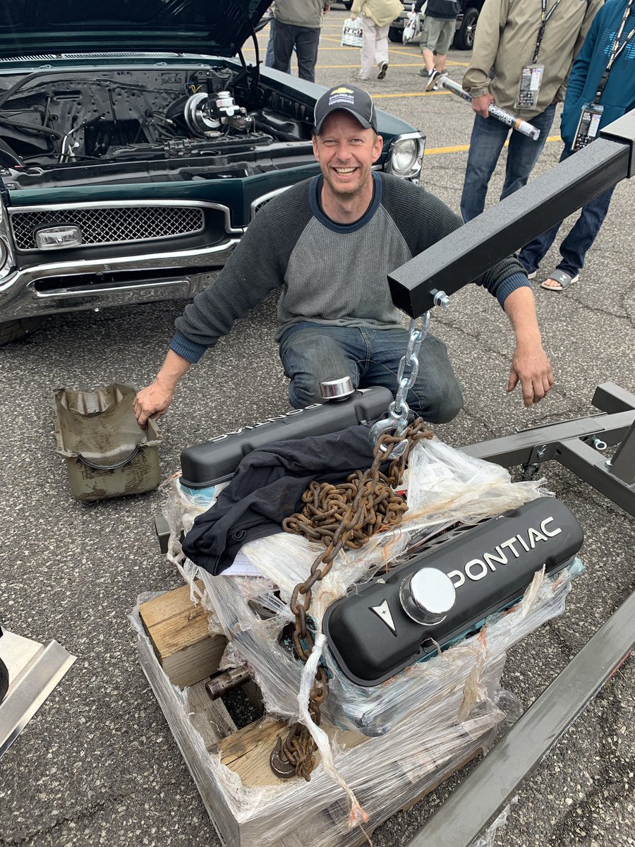 EricTheCarGuy's tweet photo. Nothing like installing an engine on the second to the last day of the @hotrodpowertour2019 👍 @debossgarage @holleyperformance #hotrodpowertour2019 #pontiac #gto #engine #rain #funwithfriends https://t.co/tCUeMHluMV