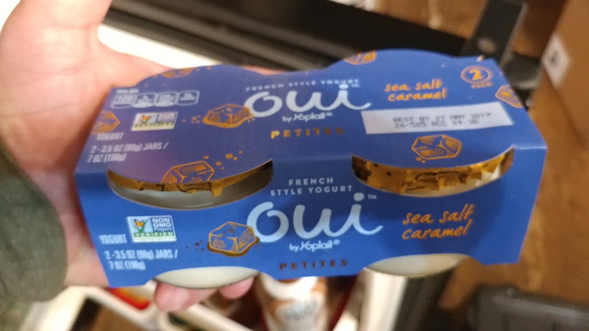 nerys's tweet photo. Some of the deals i got this week. Salmon burger sliders $1 a pound. French yogurt $1.50 whole case. Pillsbury biscuits $1.50 for 12 and last a small luxury. $12 case of 12 shrimp treats. Delicious! Might get some more if any is left. #eatcheap https://t.co/M7iGPUnWHF