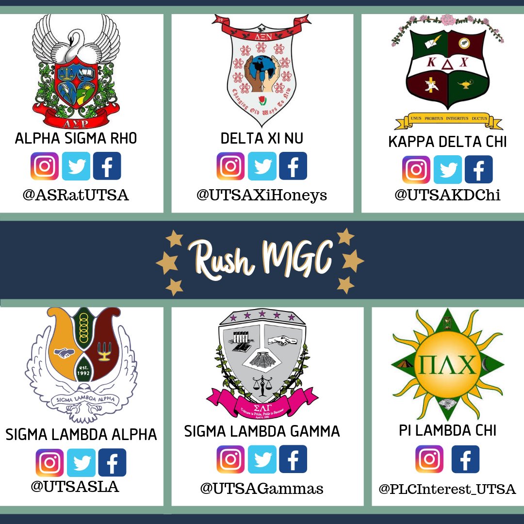utsamgc's tweet photo. 🔷🔸 Welcome #UTSA23 ! Interested in Rushing this semester? Check out the organizations in our council!
Don’t forget to follow our organizations and contact them to learn how you can rush this fall! 🔹🔶 #utsa #birdsup #utsagreeklife #utsagogreek #rushmgc https://t.co/mtNMHFEVHa