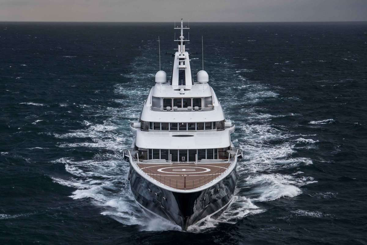 The 111m M/Y Tis, sailing the high seas on her maiden voyage to the Mediterranean 
Photo: <a href="/sytreports/">SuperYacht Times</a>