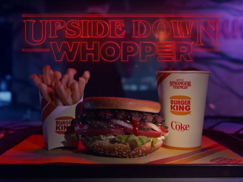 adage's tweet photo. Ahead of 'Stranger Things' Season 3, Burger King debuts 'Upside Down Whopper' https://t.co/sqWuJX05nN https://t.co/8Gn0SDBAz7