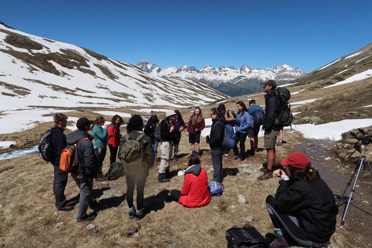 EvansSre's tweet photo. Today, we were guided around the high-Alpine zone by @B_Tschirren. Saw chamois, fox and ibex, plus i glimpsed a lammergeier #fieldCH https://t.co/7tjUXKEZsL