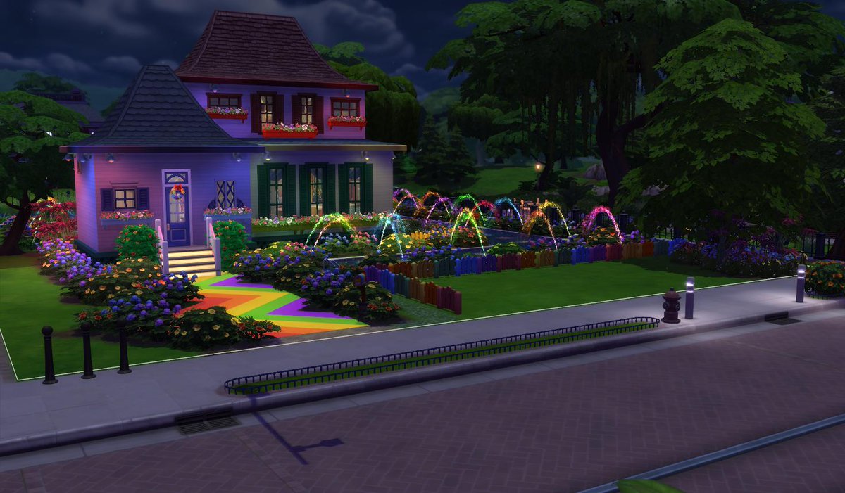 Little_Gooseums's tweet photo. Just finished @ohmydeers build challenge! Here's a sneek peek Miguel. The inside will remain a surprise for u to discover urself haha......not sure if it's quite 'kitsch' enough tho.........😋🙃 Its on the gallery if anyone wants it under #deerpride 😆
 #TheSims #sims4 https://t.co/ADnXHKjRRs
