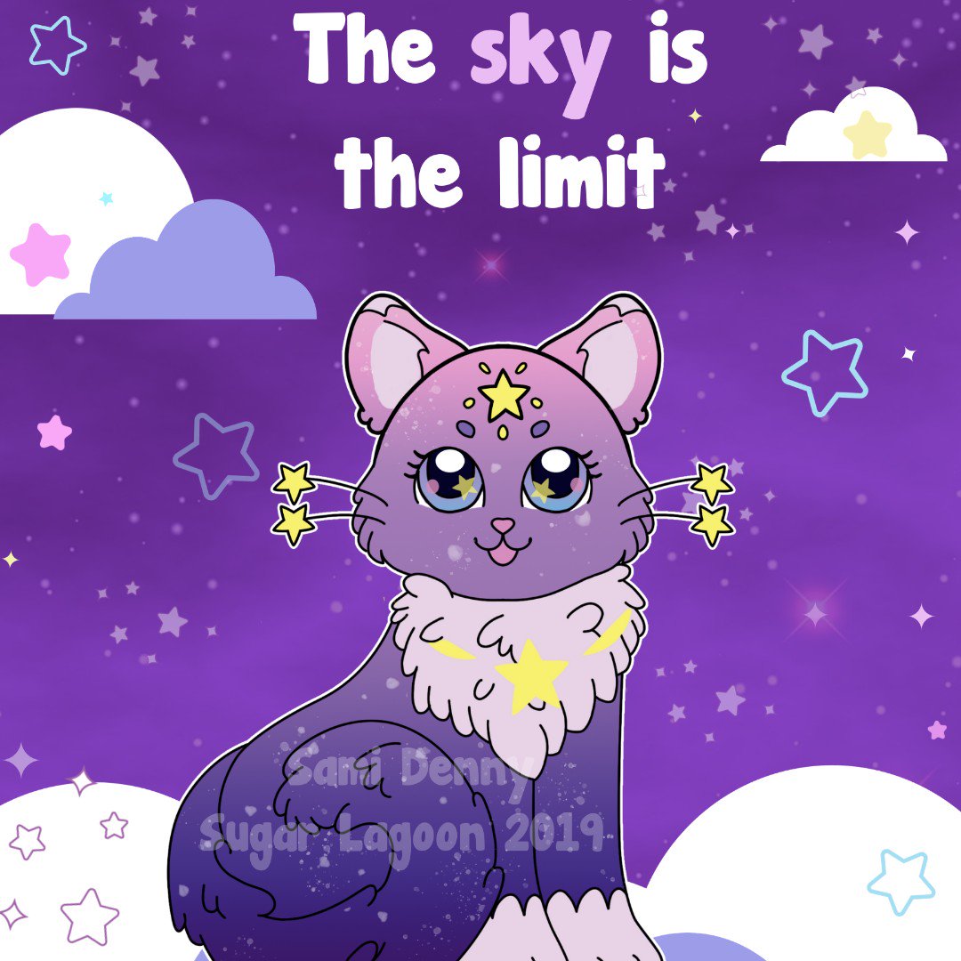 SugarLagoon's tweet photo. We showed a sneak peek of this girl and now we have a special treat - a new print! Cosmos is here to remind you that your dreams can come true - the sky is the limit!
.
.
.
.
.
#catstellations #kawaii #cat #cute #kitty #sugarlagoontales #cosmoscat #spacecat #space #galaxycat https://t.co/718dmJCu08