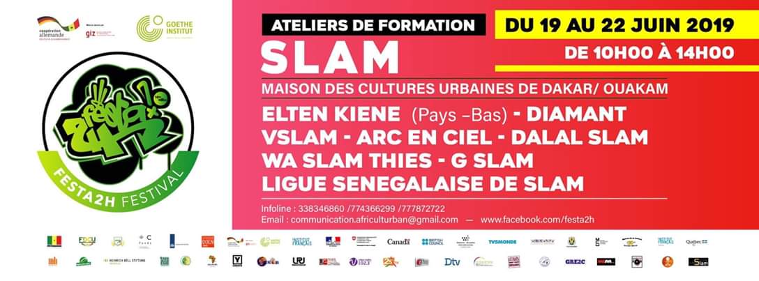 Festa2H 2019 
Ateliers de formation 
Du 19 au 22 juin 2019 de 10H à 14H 
Mcu /Douta Seck