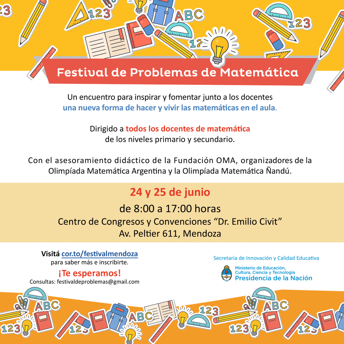 ¡Inscribite al Festival de Problemas de Matemática! 👉 bit.ly/2M7j7tr