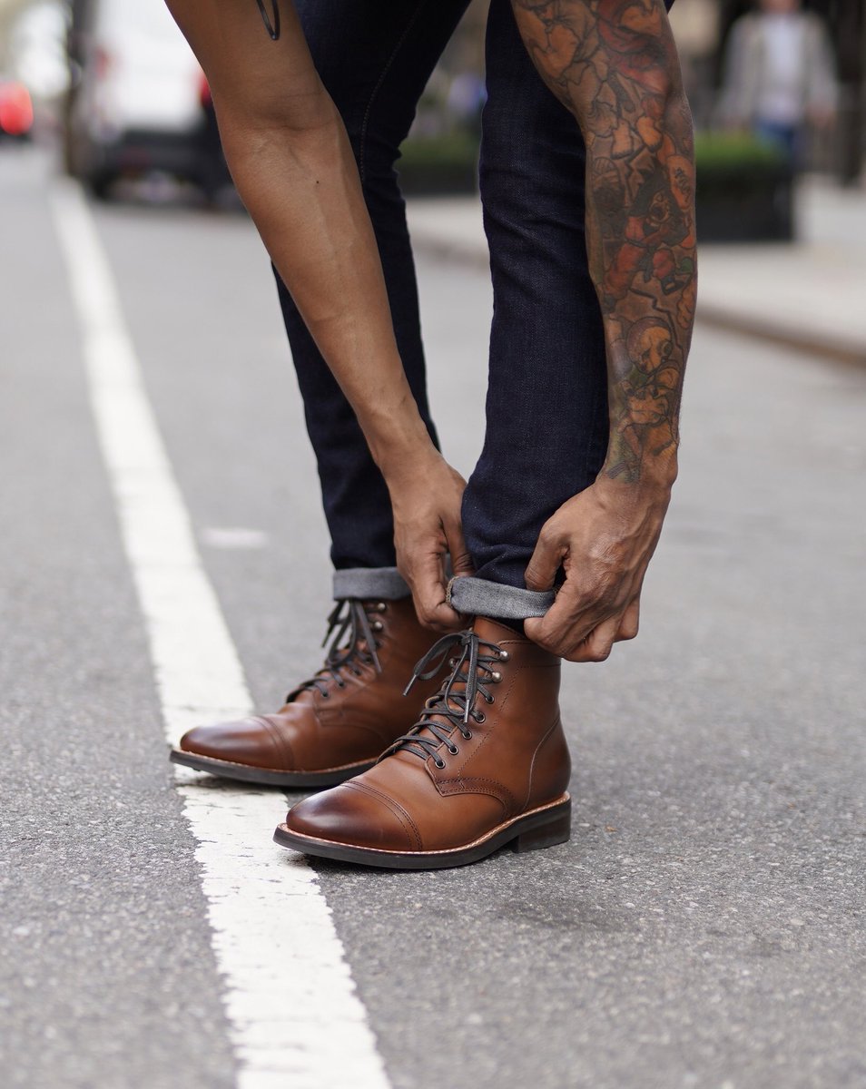 thursday boots wingtip brandy
