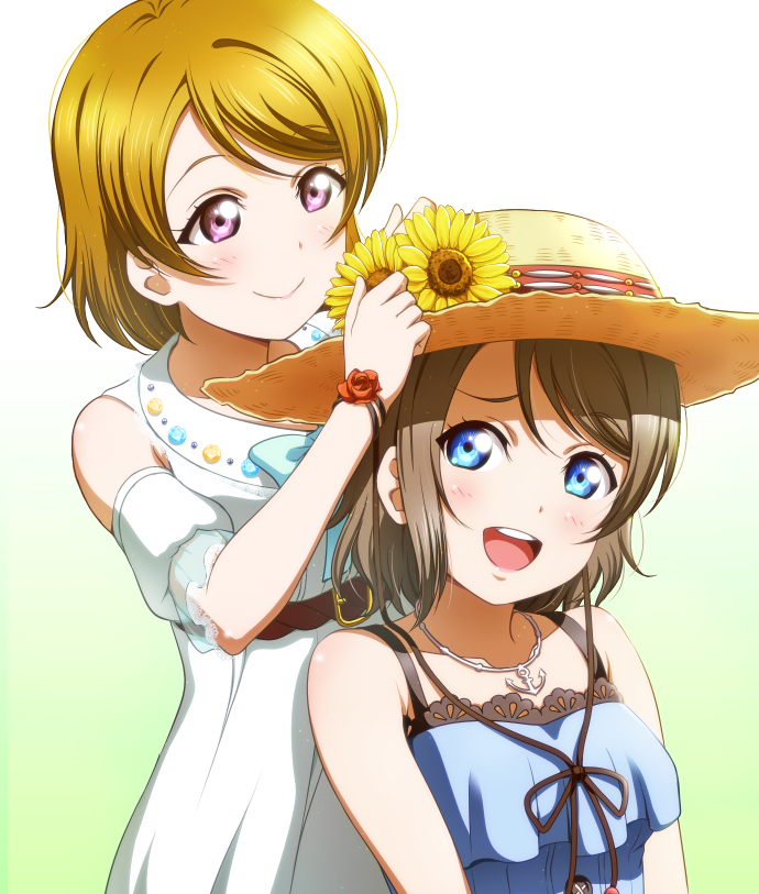 小泉花陽 ,渡辺曜 「投稿名:金銀ライバー
#みんなのラブライ部 」|Anibacheのイラスト