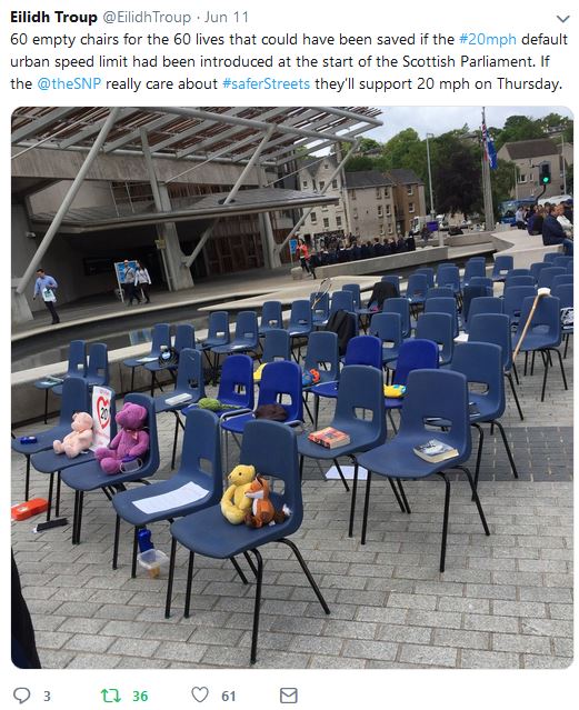 SpokesLothian's tweet photo. @CyclingUKScot @Adrian4Davis @walkcyclescot @WeAreCyclingUK @CyclingScotland @POPScotland @LStreetsScot @SustransScot @FoEScot @PathsforAll @GoBikeGlasgow @theSNP @ScotTories @scotlibdems @markruskell @CyclingSurgeon @TransformScot @MathesonMichael @AlastairDalton @BrianDonnellyHT @sallyhinch @claudiabeamish @ColinSmythMSP @patrickharvie @EdinReporter @20splentyforus @NicolaSturgeon @ScotParl @fphscot @FPH @MalcolmChishol1 @JaneCulpanQMU @MartinHinds @MaureenChild1 @MagsSGP @neilarason @pepper_jess @JimDensham @tarrybreeks @andywightman @scottishlabour @DJohnsonMSP @jamiegreeneUK @JohnMasonMSP #SaferStreets Bill, final vote...
83 against (@theSNP @ScotTories @scotlibdems)
26 for (@scotgp @scottishlabour)
4 abstentions.
A very sad day for #Scotland #RoadSafety.
--------
Huge thanks to @markruskell MSP for all he has done - the work will continue!!
#ActiveScot #20splenty https://t.co/VTkXDpYAP4