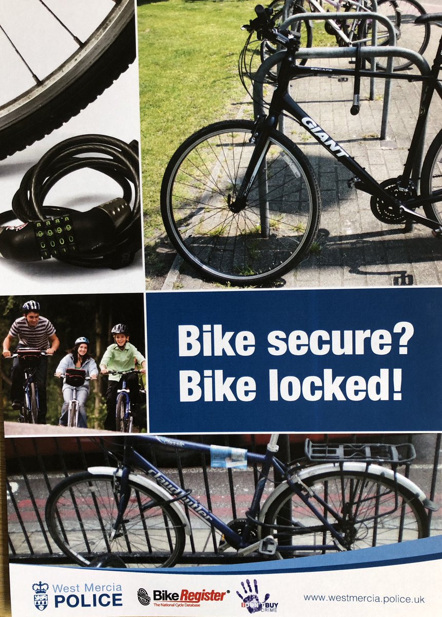 If you are coming to Shrewsbury Carnival this weekend, beat the traffic &amp; come on two wheels #7DaysofCycling - we are offering free cycle security advice, so just 'stop a bobby' &amp; ask. <a href="/ShrewsCarnival/">Shrewsbury Carnival</a> @LeePageWMP @InspShrewsbury <a href="/veloeye/">Veloeye</a> <a href="/WeDontBuyCrime/">We Don't Buy Crime</a> 1324