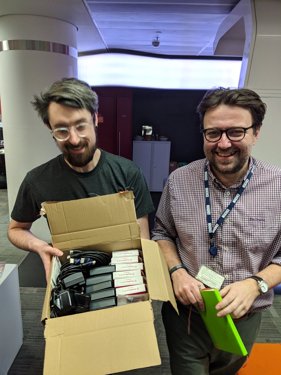 robinpembrooke's tweet image. Here you go @bbclaurak -  as discussed the living proof of the developers that've been slaving away on "Telescope" with their cheap and cheerful @Raspberry_Pi 's!  Hope the new screens work out in Millbank... thanks to @jeremytarling @danm_c137 @rob_millard