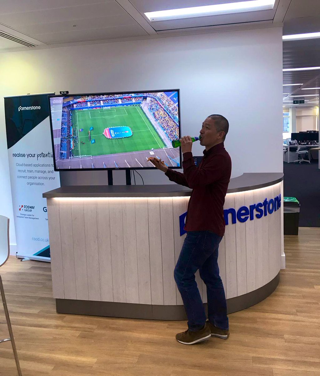 In <a href="/CSODEMEA/">Cornerstone EMEA</a> we support the <a href="/FIFAWWC/">FIFA Women's World Cup</a> ✊ All set up to enjoy the game #Australia versus #Brasil #WomensWorldCup #WomenInFootball #CSODlife ⚽️⚽️⚽️ <a href="/CornerstoneInc/">Cornerstone OnDemand</a>
