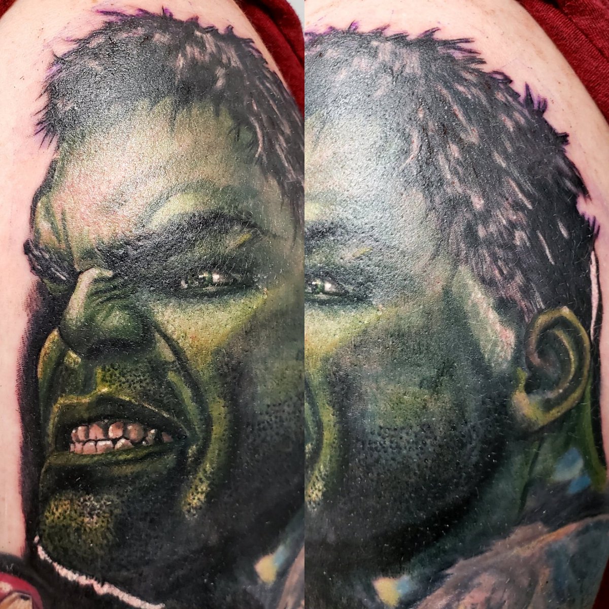 Did this sweet cover up#fayettevillenctattooartist #mcu #marveltattoo #hulk #markruffalo  #inkeeze #inkjectanano #worldfamousink #fortbragg #raleigh #hopemillsnc #tattoo #tattoogirls #tattooedgirls #tattooedwomen #tattooedmilitary #blackandgraytattoo