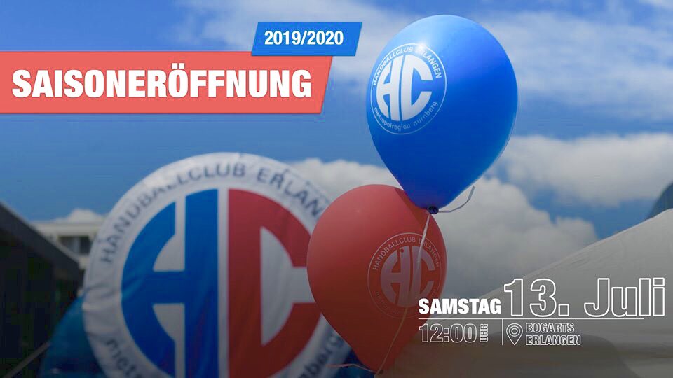 HC Erlangen-Saisoneröffnung und Mannschaftsvorstellung am 13. Juli (12 Uhr) direkt im Erlanger Zentrum vor dem #Bogarts /Güterhallenstraße. Neben Kapitän Michael Haaß werden bekannte Gesichter, die Neuzugänge, das Team hinter dem Team sowie das neuen Heimtrikot vorgestellt.