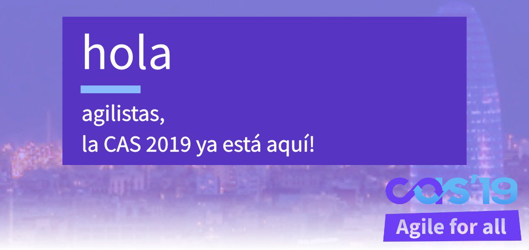 Bienvenidos una vez más a la CAS, este año en Barcelona! En esta edición, la del décimo aniversario, queremos hacer llegar Agile a toda la comunidad, a todos los sectores y a todas las personas. Seguidnos porque venimos ágiles de sorpresas. Nos vemos en la #cas2019!