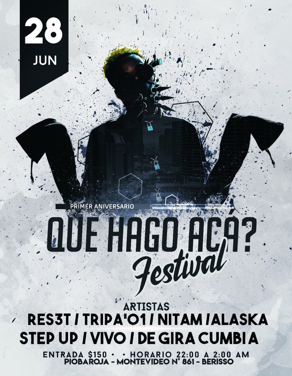 Quehagoaca1's tweet photo. 28 de junio se viene algo distinto en Berisso🔥
Pedí tu entrada! https://t.co/py9mvFYcKz