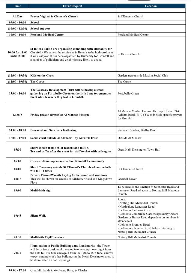 GrenfellHIR's tweet photo. Important: NHS staff will be present in these locations during the anniversary events for anyone needing someone to speak to. Pls share. 💚💚
Source:  https://t.co/zRbMmljmz6 #Grenfell https://t.co/AZwQfBMr8m
