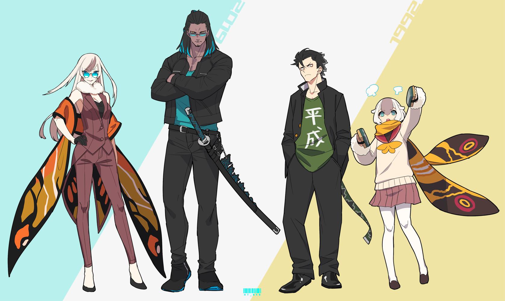 中野一 Komと平成のゴジラも擬人化 Godzilla Mothra 中野一 Komと平成のゴジラも擬人化 Godzilla Mothra