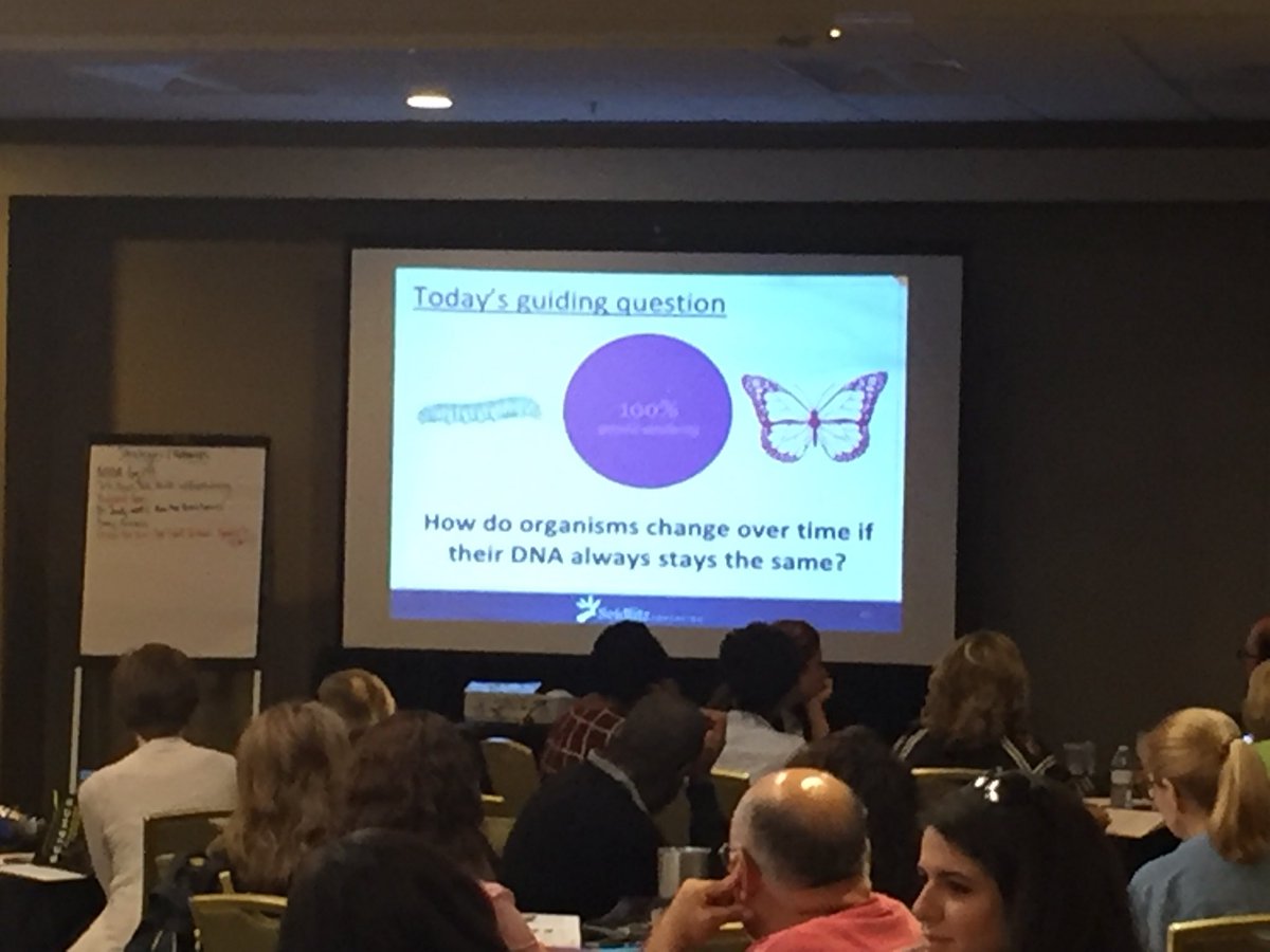 Seidlitz_Ed's tweet photo. .@StFleenor is leaving us with a #guidingquestion for this afternoon’s session and giving us a little time to *digest* it over lunch. #Science4ELs #punintended https://t.co/cK3T03PUd1