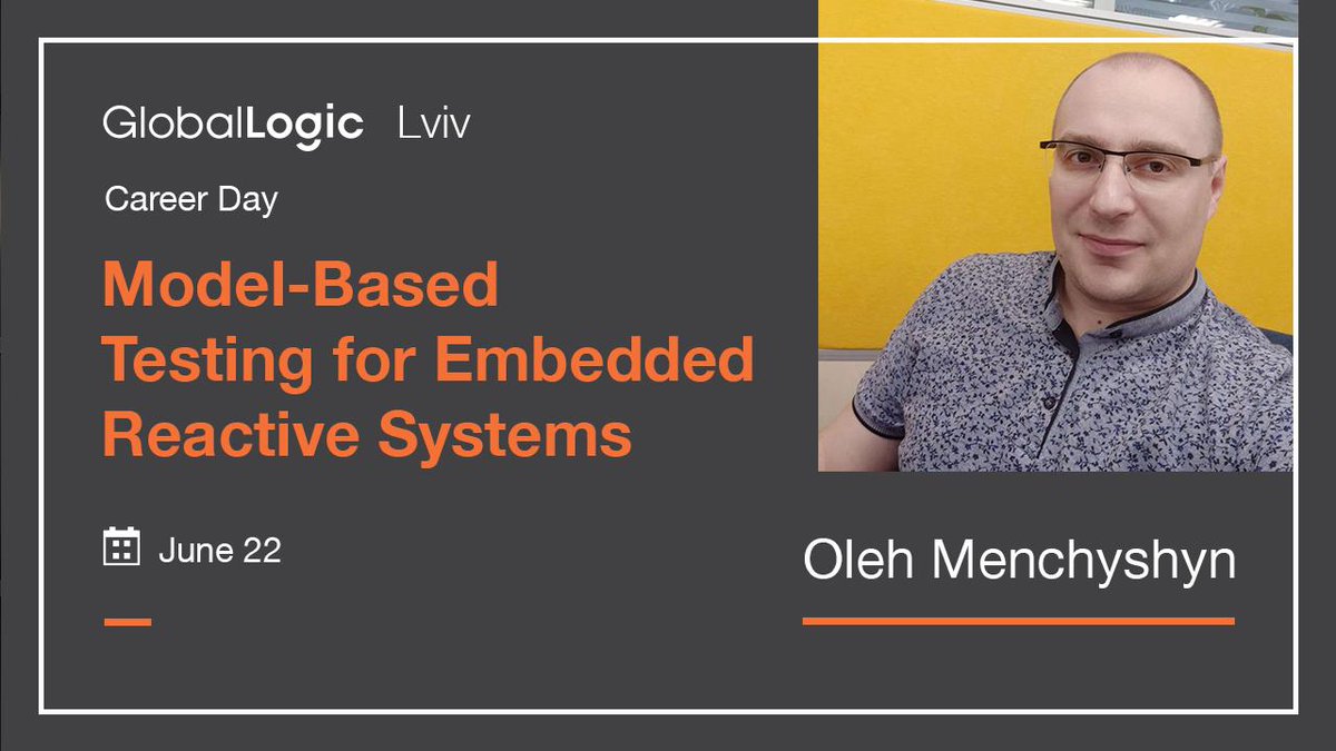 Приходьте на GlobalLogic Lviv JS Automation Career Day! Олег Менчишин (Senior Test Engineer, консультант GlobalLogic) розповість про model-based тестування - напрям, який дозволяє досягти ефективного тестування програмного забезпечення. 
Деталі: bit.ly/GLLviv_JSACare…