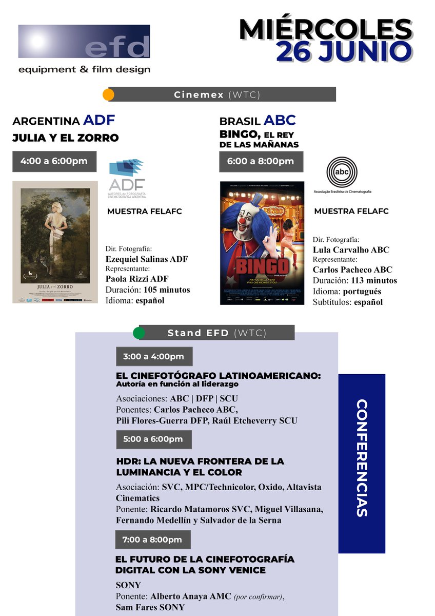 efdstudiosco's tweet photo. Ciudad de México se prepara para una semana llena de mucho cine y cargada con lo mejor de EFD. #20efd https://t.co/mjFHwIpQHH