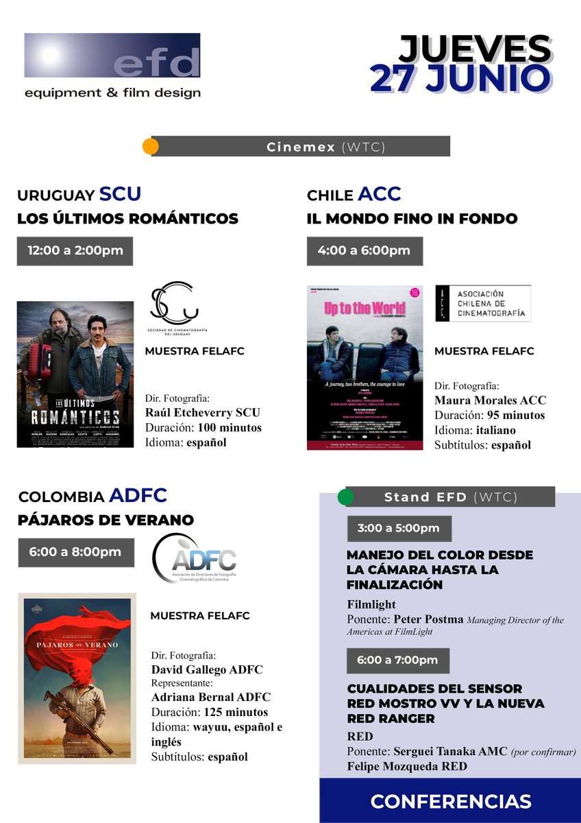 efdstudiosco's tweet photo. Ciudad de México se prepara para una semana llena de mucho cine y cargada con lo mejor de EFD. #20efd https://t.co/mjFHwIpQHH