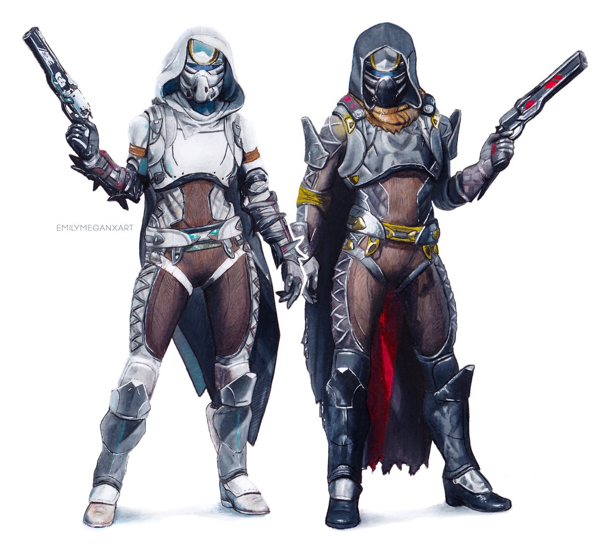 تويتر ☽ EmilyMegan Art ☾ على تويتر: Two hunters 🖤 🥀 bungie. 