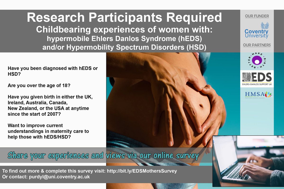 GemmaSPearce's tweet photo. Have you had a child? Have you been diagnosed with a form of Hypermobile Ehlers-Danlos Syndrome or Hypermobile Spectrum Disorders? Please complete this research survey &amp; RT https://t.co/NCpIUgb3JN @SallyPezaro @laurenmpurdy @DrEReinhold @ehlersdanlosuk @HMSACharity @birth_better https://t.co/oe9MlcUAIU
