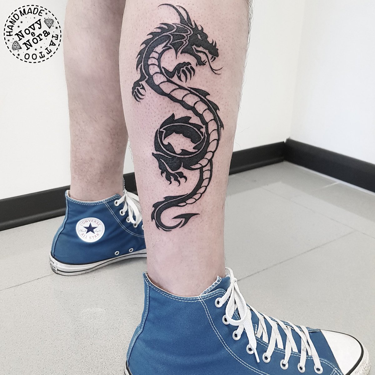 Japanese dragon leg tattoo by WildThingsTattoo on DeviantArt