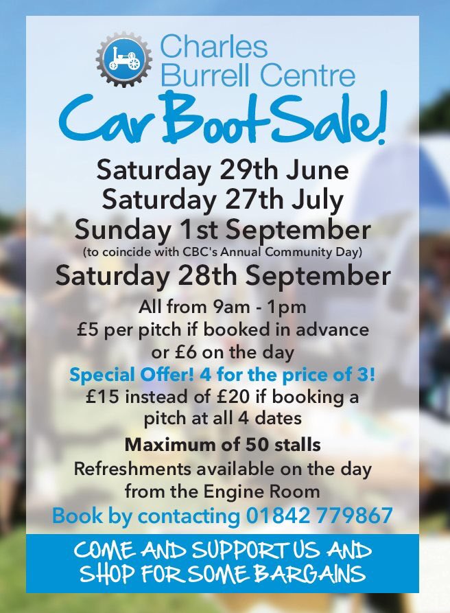 TerryJermyMP's tweet photo. Car Boot Sale dates coming up over the next few months in #Thetford - last Saturday of each month (June, July &amp; September) plus an extra date at our annual Community Day on 1st September - all welcome. https://t.co/WPPDZ9eOKD