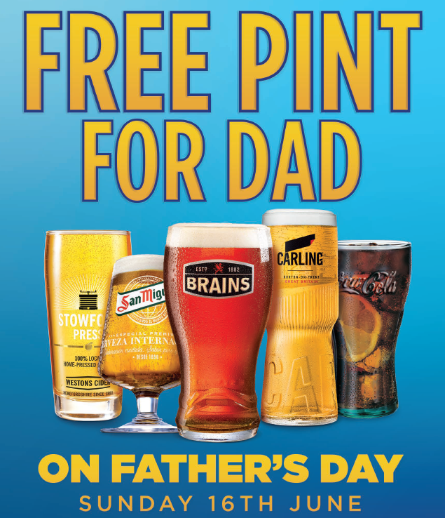 Fathers across the country should be celebrated all year, but this Sunday they can enjoy a free pint in their favourite Brains pub! T&amp;Cs Apply: sndr.so/N7HeT