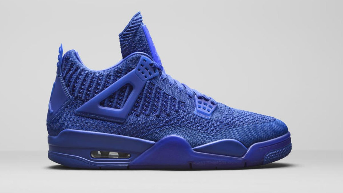 hypelegend_'s tweet photo. Air Jordan 4 Flyknit "Game Royal" arrives on Friday 14 June 2019! https://t.co/23mfeBEdPr #jordan https://t.co/vFrzxvBFEs